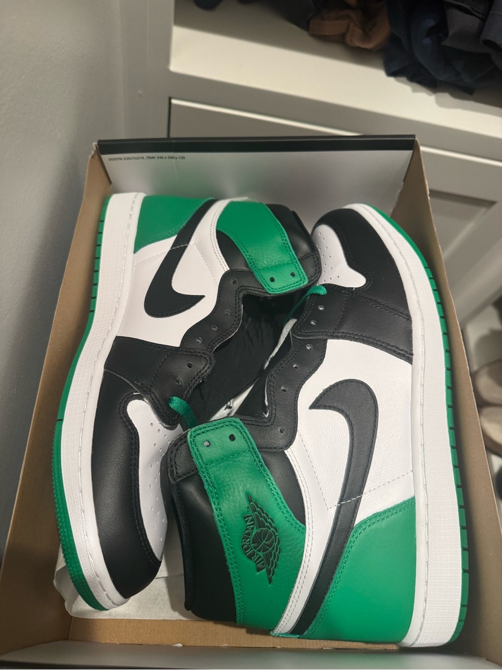 Jordan 1 Mid Green Black White Men's Sneakers